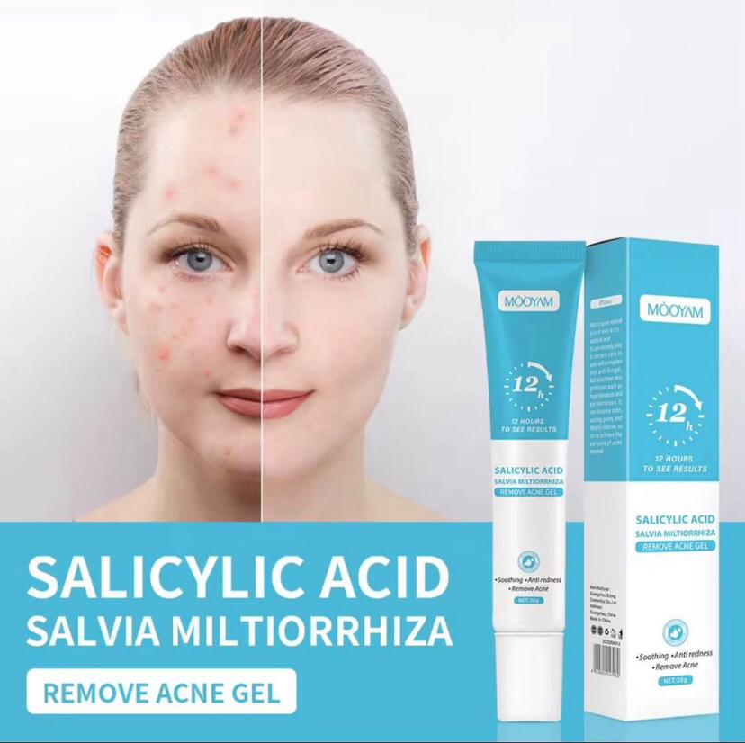🌿 Gel Anti-Tâches &amp; Anti-Acné Mooyam – Acide Salicylique &amp; Salvia Miltiorrhiza